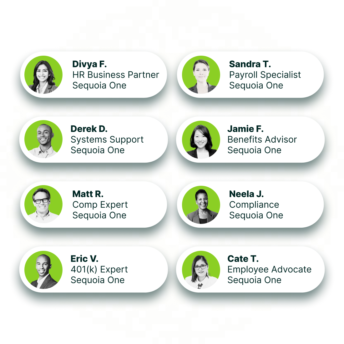 Image of deep team of Sequoia Experts listed by role