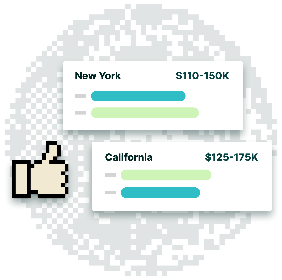 Illustration of Salary Ranges for NY and CA